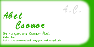 abel csomor business card